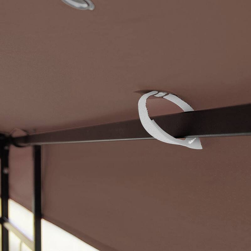 10x10 Ft Outdoor Patio Gazebo Replacement Canopy, Double Tiered Roof Cover