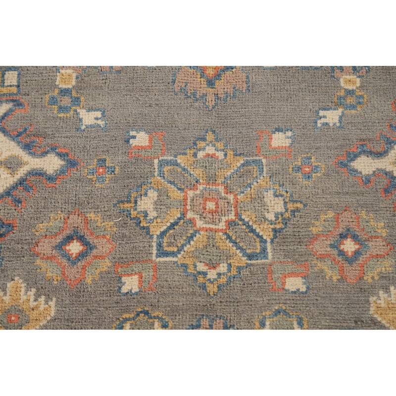Gray Kazak Area Rug Hand-Knotted Wool Carpet - 6'5" x 9'9"