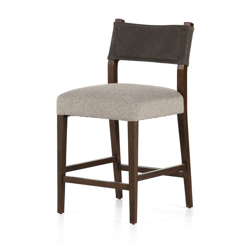 Haven Home Pittman Stool - Nubock Charcoal Counter Stool - Counter Height