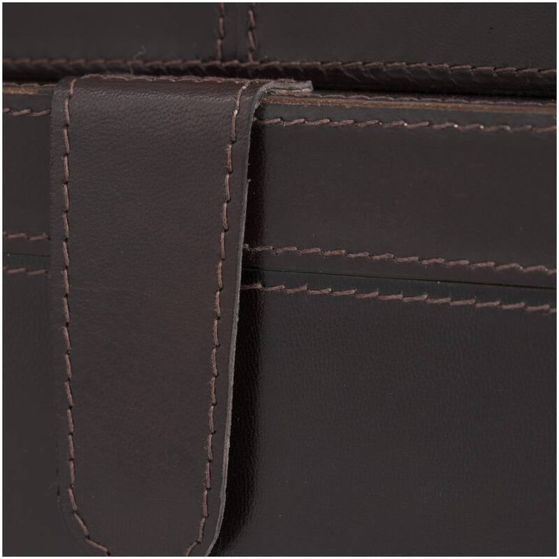 Leather Handmade Decorative Box with Hinged Lid - Set of 2 Gray, Brown, Dark Brown, Gold, Silver - Roche River Decor