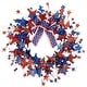 preview thumbnail 1 of 7, Stars and Stripes Glittered Patriotic Artificial Twig Wreath - 24"