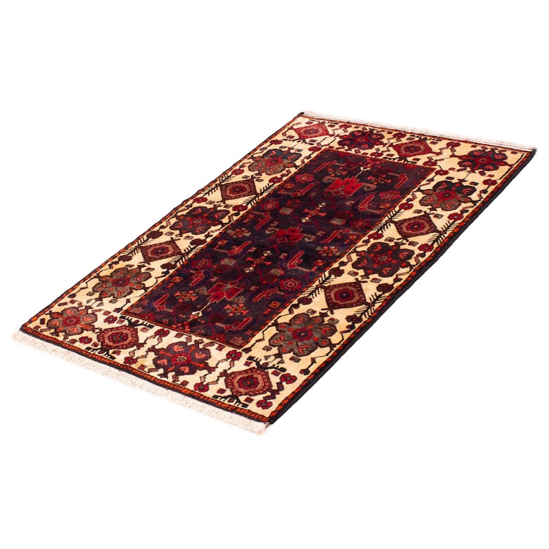 ECARPETGALLERY Hand-knotted Andelz Navy Wool Rug - 3'7 x 5'5