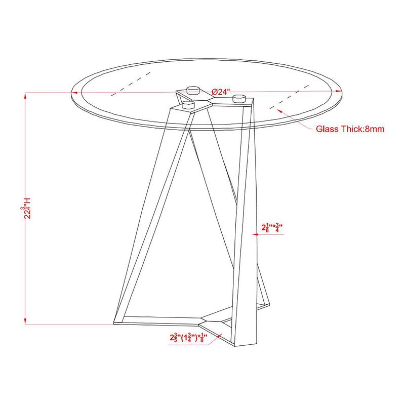 Scort Contemporary Grey 24-inch Glass Top Side Table by Furniture of America