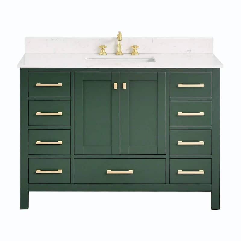 Prismora 48 in. Juniper Green Vanity with Countertop & Splash, Single Sink