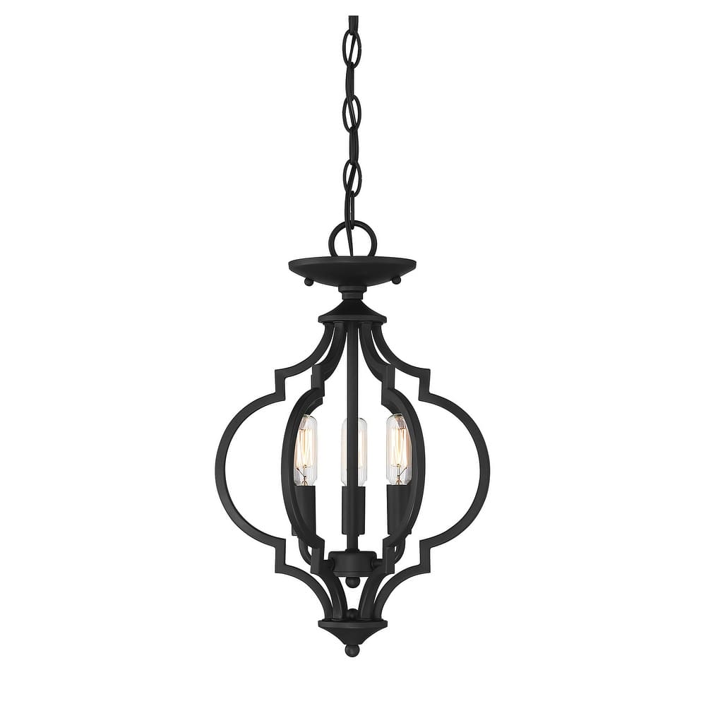Meridian M60055 3 Light 11" Wide Semi-Flush Ceiling Fixture
