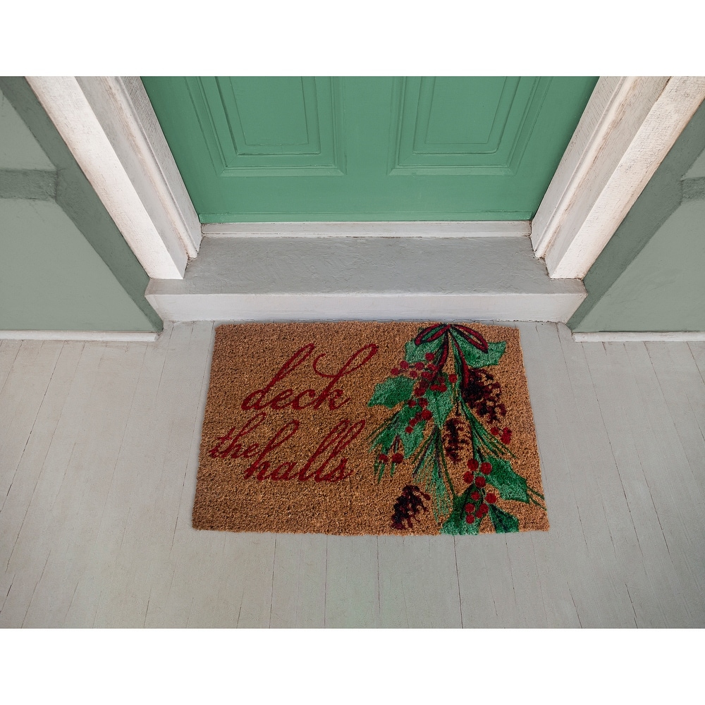 WILLIAMSBURG Winter Wishes Handwoven Coconut Fiber Doormat