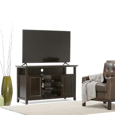 WYNDENHALL Halifax 54 inch Wide Solid Wood Transitional TV Stand - 54'' W x 18.9'' D x 31.9'' H