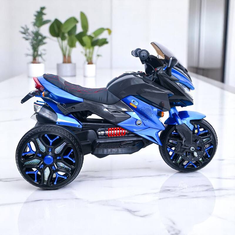 12V Kids Electric Ride-On Motorcycle with Manual Throttle, LED Wheel Lights, Bluetooth Music- Battery Powered Motorbike