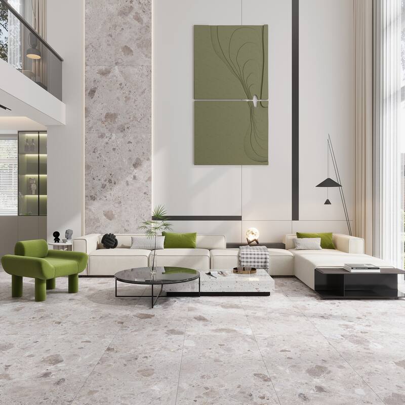 Splendor 24x48 Petra Gray Porcelain Large Format Veining Wall and Floor Tile (15.5 sq ft/case) - 2 Pack