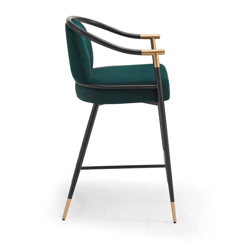 Devin 26" H Upholstered Counter Stool with Metal Frame (Set of 2) by Christopher Knight Home