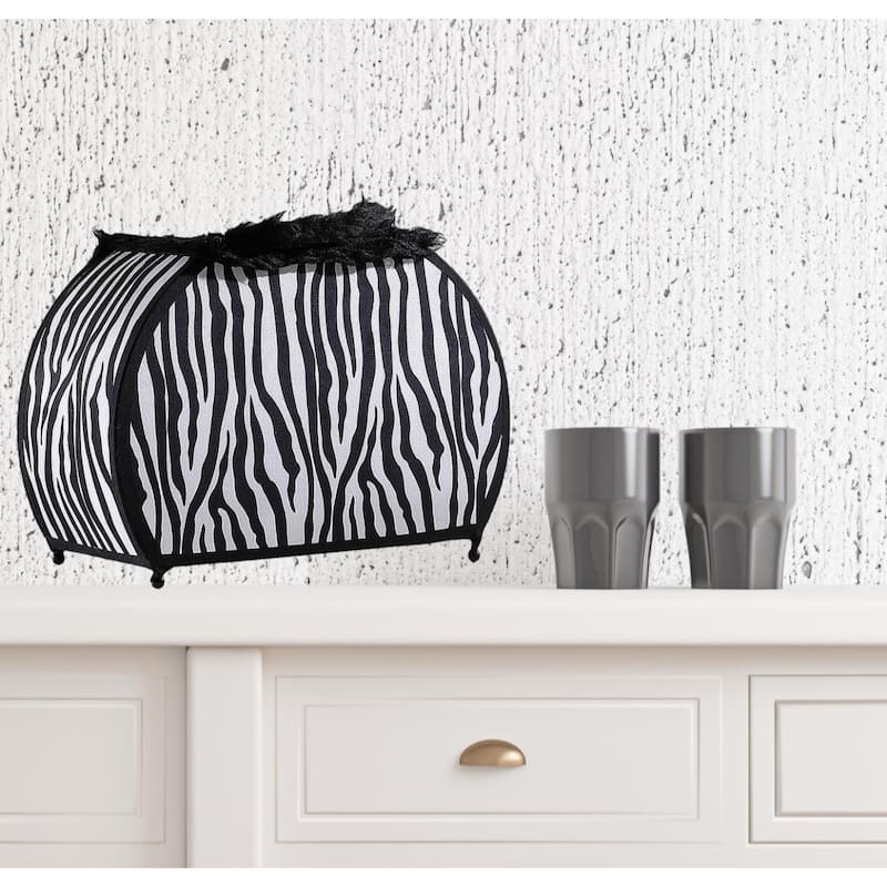 12" Zebra Print Handbag Table Lamp – Novelty Purse-Shaped Light with Faux Fur Trim - 5" x 12" x 11.75"