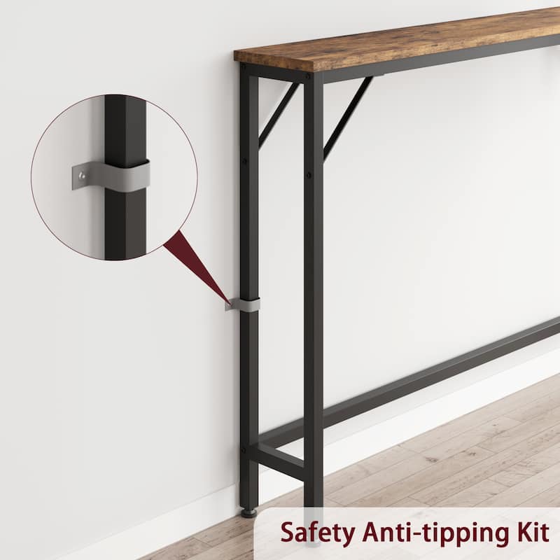 5.9" Narrow Sofa Table, Skinny Console Table with Storage