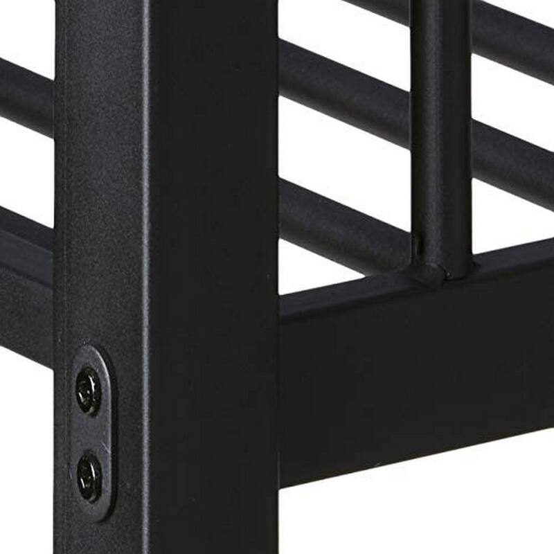 Metal Twin XL/Queen Bunk Bed, Black Sand