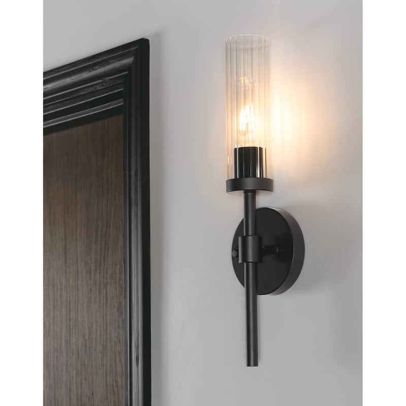 AFX HNTS0518MB Huntington 18" Tall Bathroom Sconce with Ribbed Glass