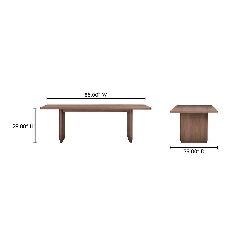 NADAAL STUDIOS Odette Small Dining Table for 6, Rectangular Oak Veneer Top, Scandinavian Style, Brown