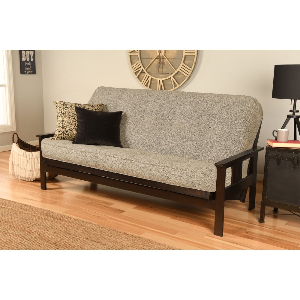 Porch & Den Zumbro Bonded Leather Espresso Futon Set with Mattress