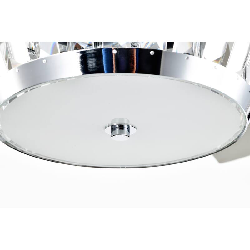 Nadire 52 Inch Chrome Polished Finish Glam Style Crystal Ceiling Fan with Remote