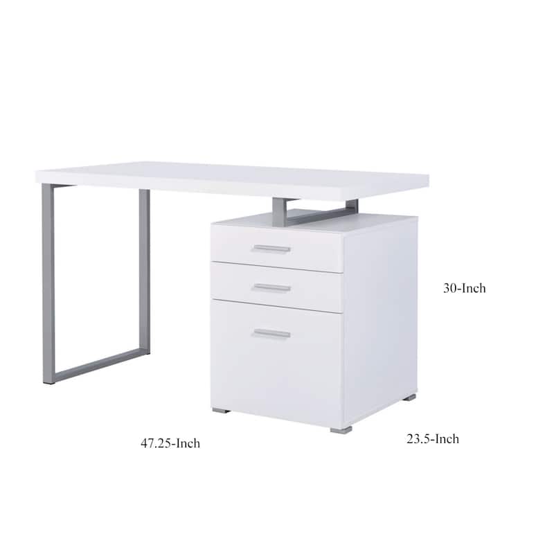 Superb white Office Desk with Reversible Set-Up