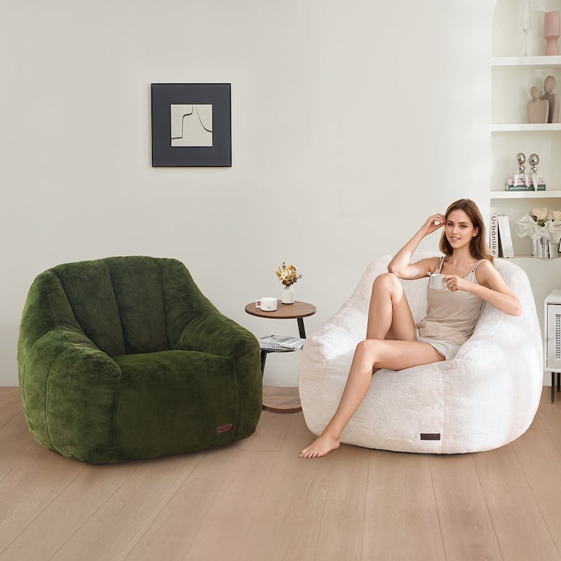 Ultra-Soft Faux Fur 38.6" Bean Bag Chair Floor Sofa