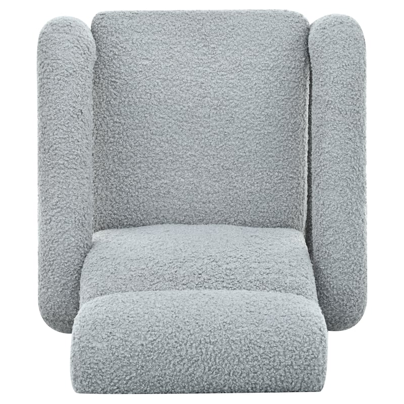 31.25" Push Back Recliner Armchair Upholstered Recliner Chair Single Sofa with Adjustable Backrest for Living Room, Light Grey