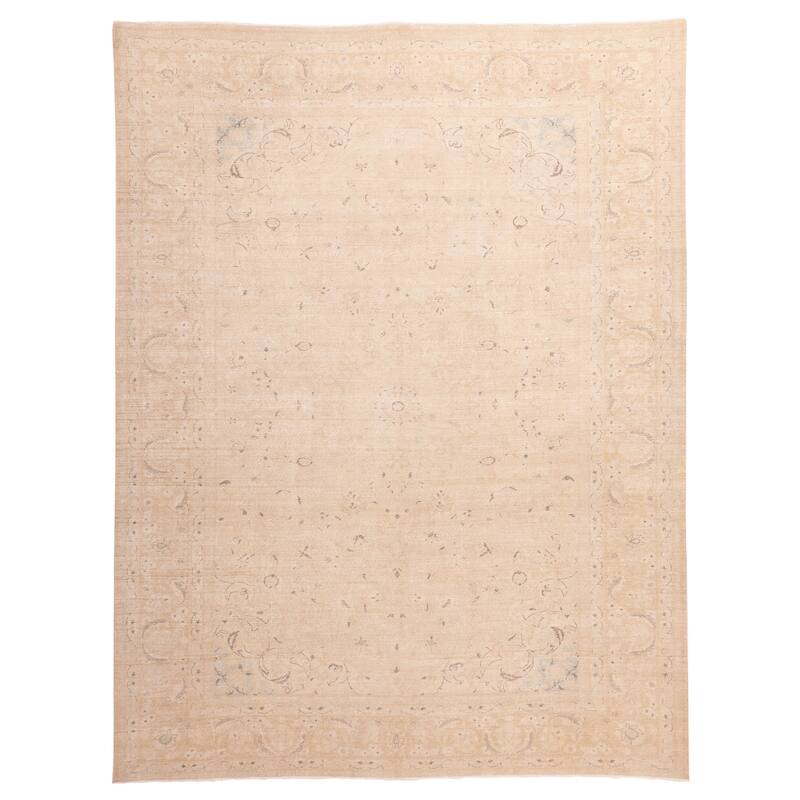 ECARPETGALLERY Hand-knotted Antalya Vintage Beige Wool Rug - 9'6 x 12'5