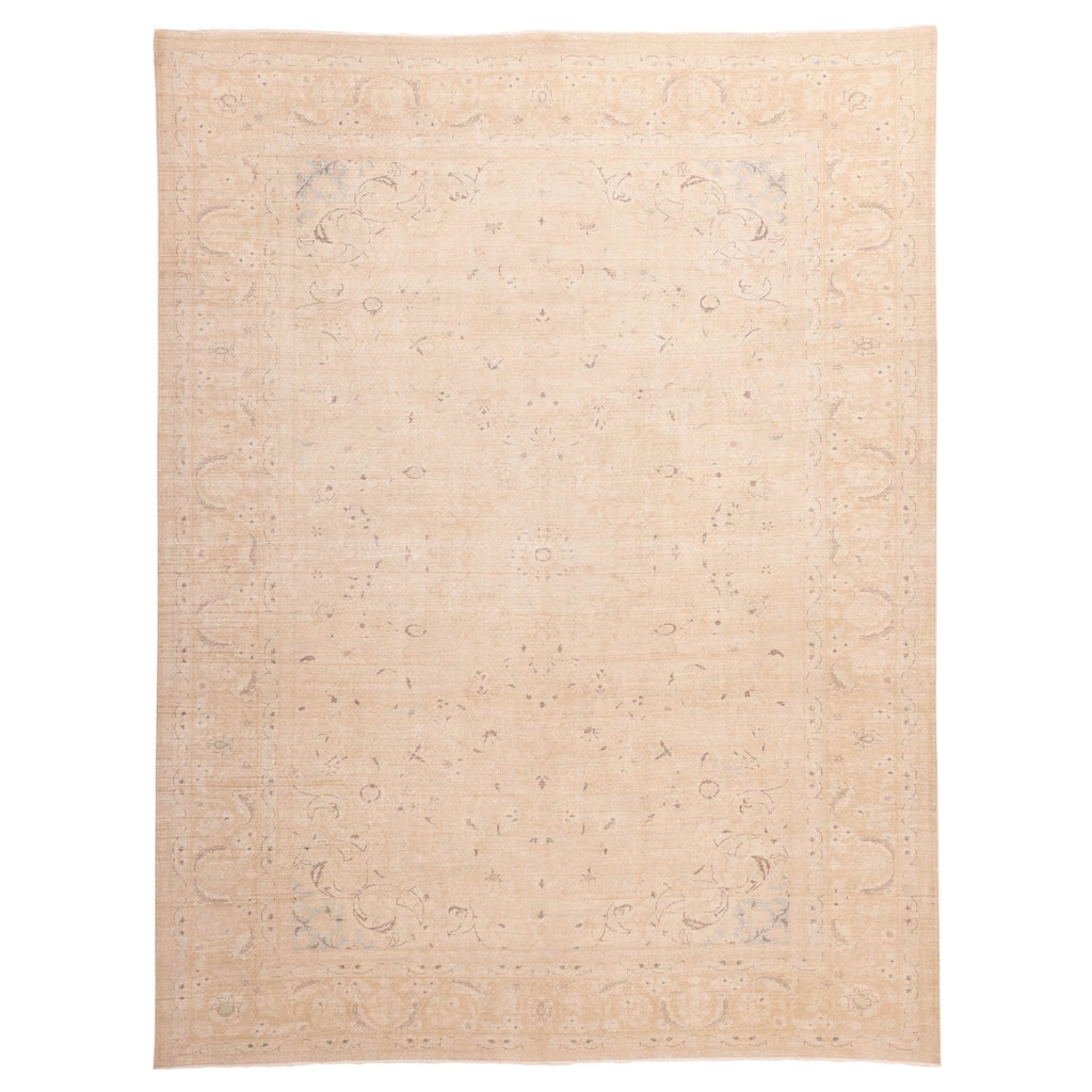 ECARPETGALLERY Hand-knotted Antalya Vintage Beige Wool Rug - 9'6 x 12'5