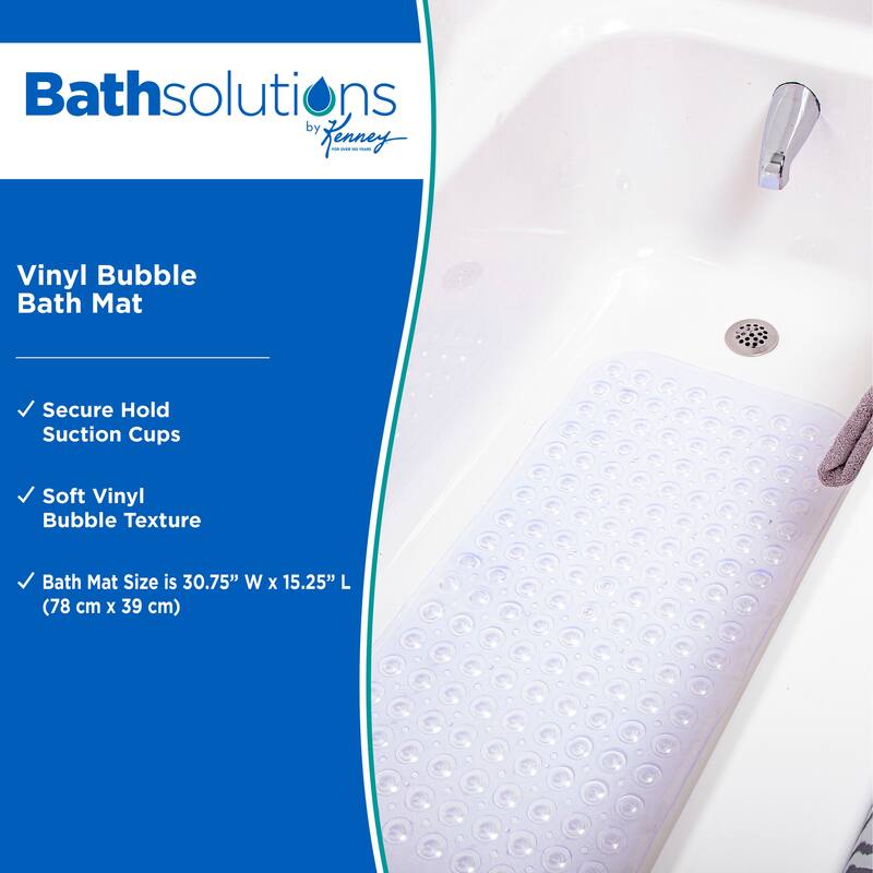 Kenney Bubble Bath, Shower, and Tub Mat, 15.25" W x 30.75" L