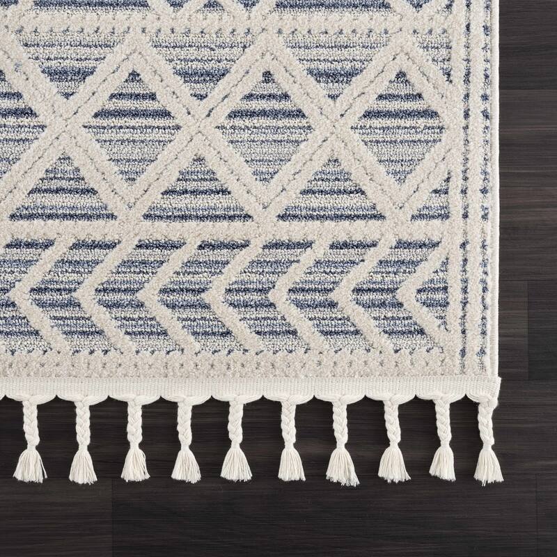 Hauteloom Magnolia Moroccan Trellis Farmhouse High Low Area Rug