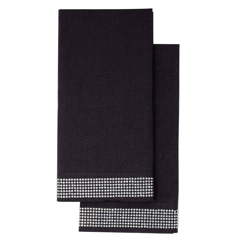 Sparkles Home Rhinestone Napkin (Set of 2) - N/A - Charcoal