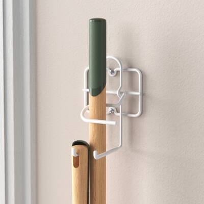 ClosetMaid White Stainless Steel Broom and Dust Pan Holder