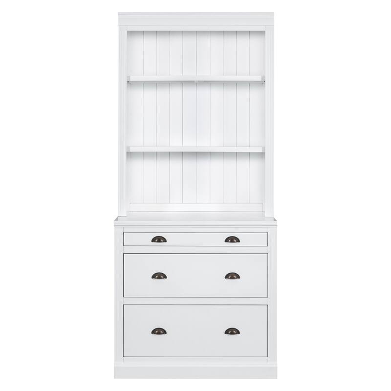 Modern Storage Bookcase with LED Lighting and Drawer