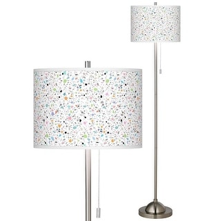 Colored Terrazzo Brushed Nickel Pull Chain Floor Lamp - 13" x 62" - Bed ...