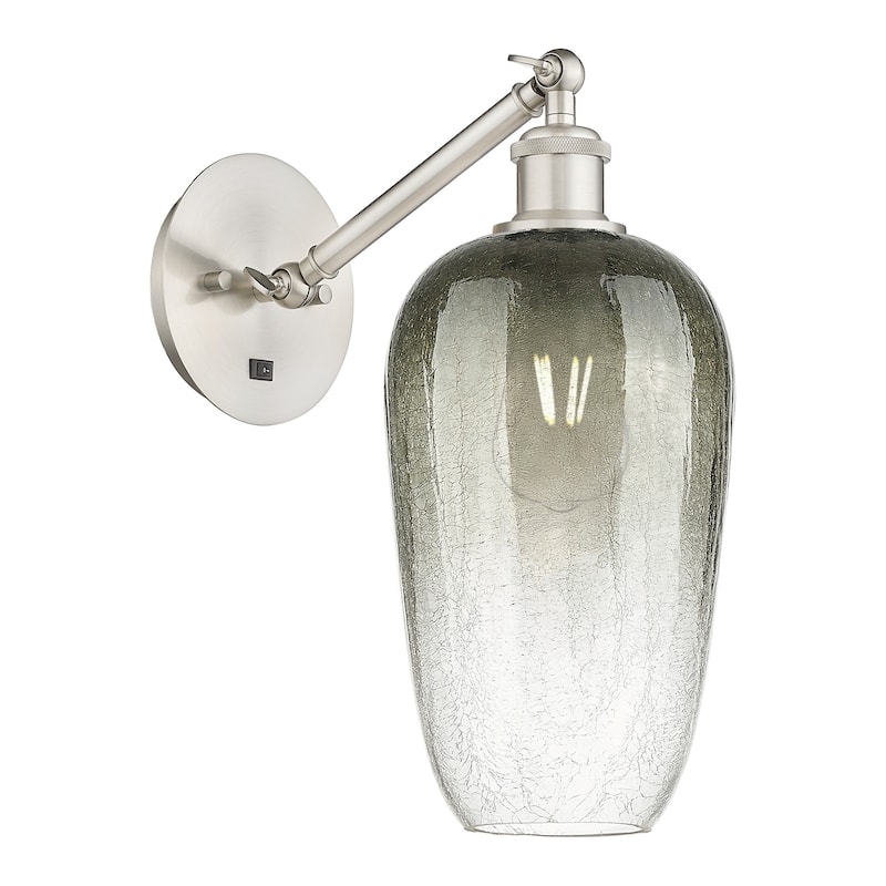 Innovations Lighting 317-1W-15-7 Brookhaven Flute Sconce Brookhaven - Brushed Satin Nickel / Slate