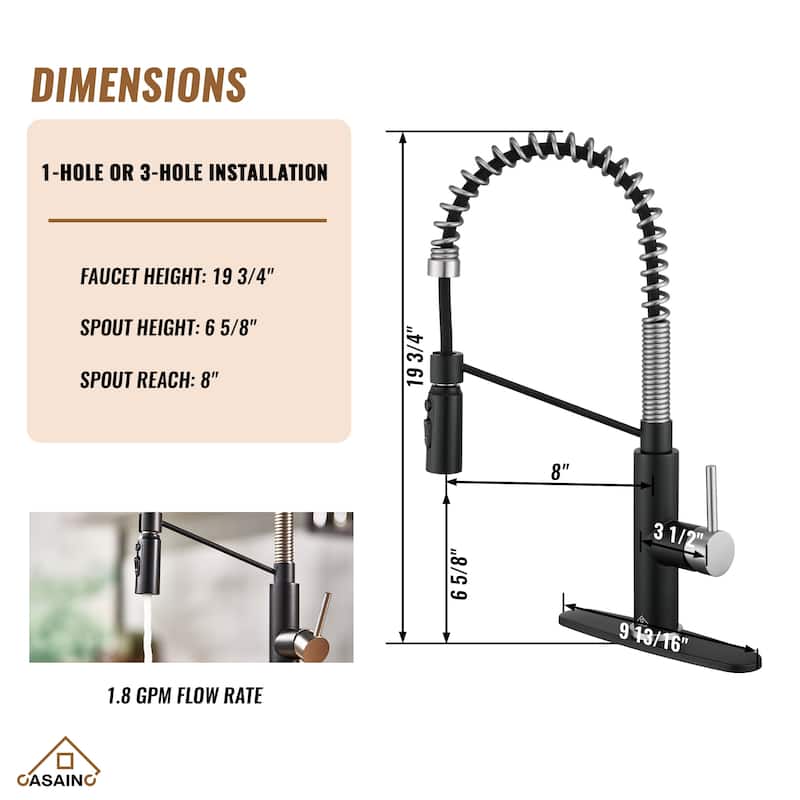 Single Handle Pull-Down Sprayer Kitchen Faucet