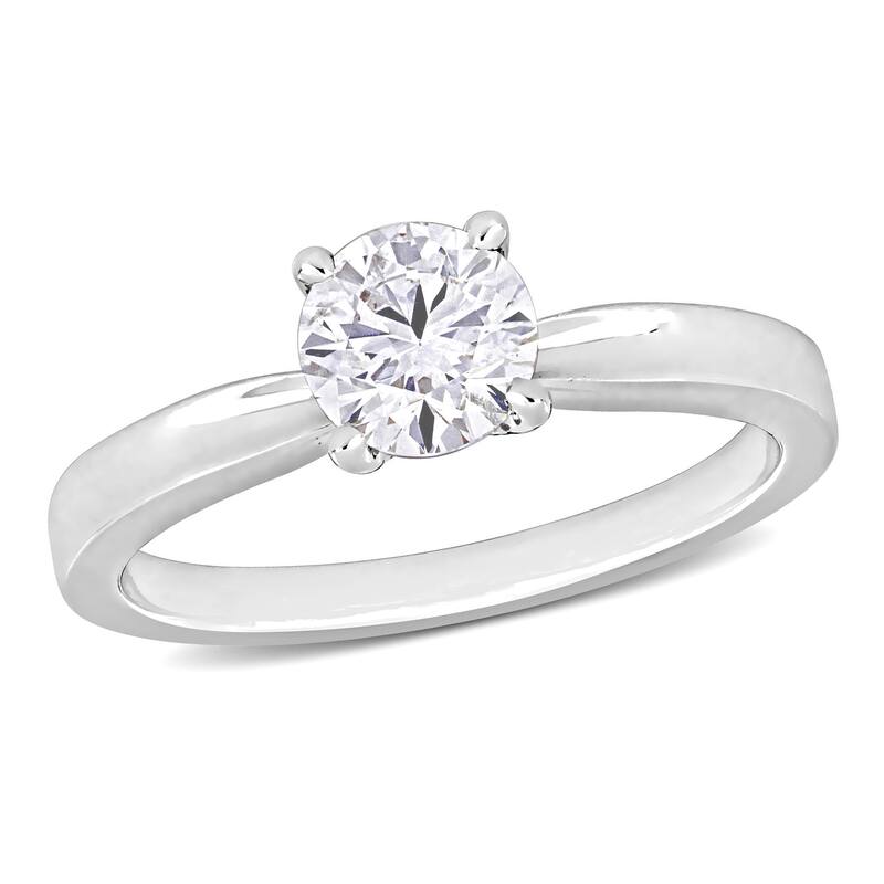 Miadora 7/8ct - 1ct TDW Diamond Solitaire Engagement Ring in 14k Rose White or Yellow Gold - 9 - White