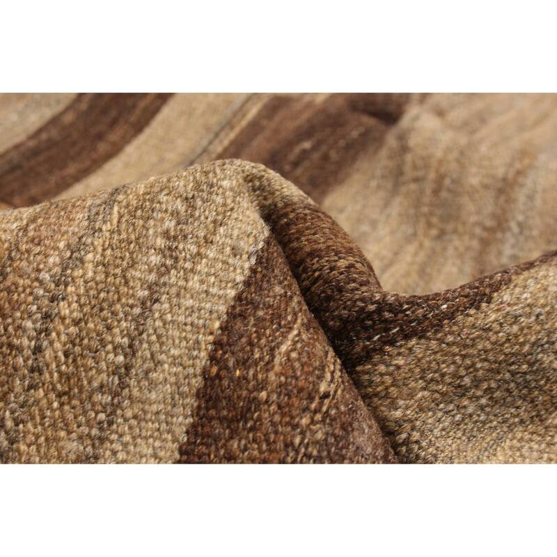 ECARPETGALLERY Flat-Weave Boho Khaki Wool Kilim - 4'11 x 6'8
