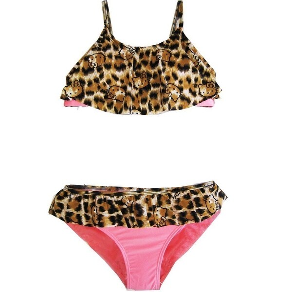 leopard print two piece swimsuit