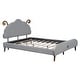 preview thumbnail 19 of 25, Full Size Upholstered Platform Bed with Sheep-Shaped Headboard