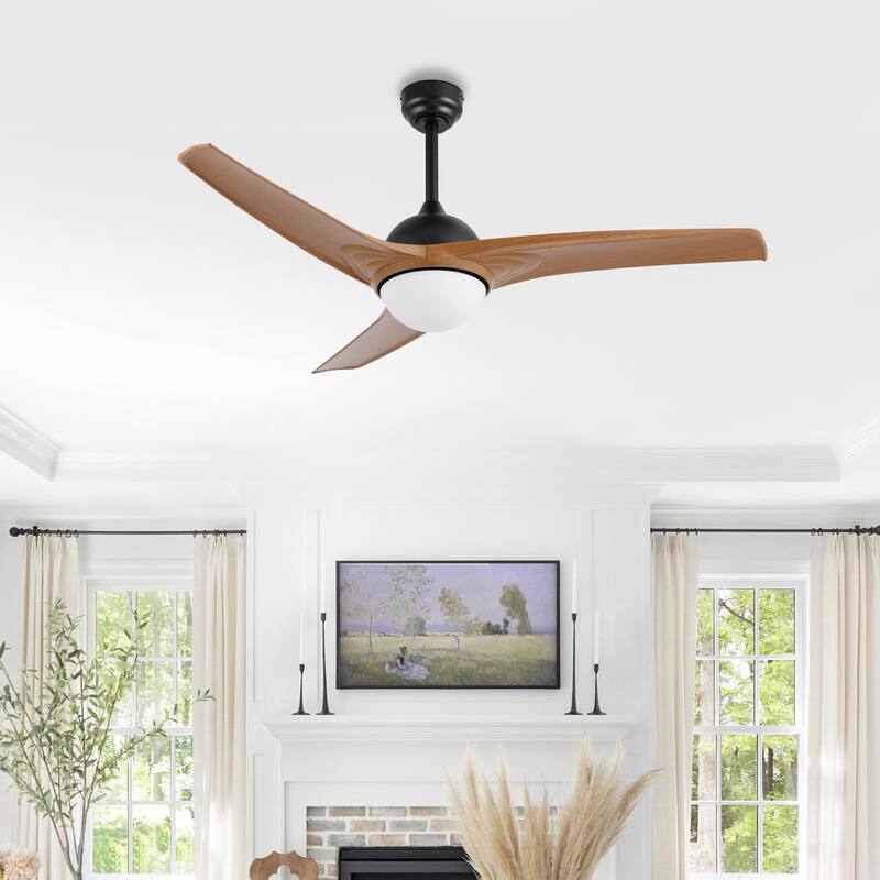 Aviator 52" 1-Light Industrial Iron/Plastic Mobile-App/Remote-Controlled 6-Speed Propeller LED Ceiling Fan, by JONATHAN Y