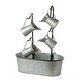 preview thumbnail 17 of 19, Glitzhome 33"H Farmhouse Metal Four-Pitchers Cascading Fountain Silver