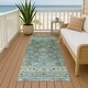 preview thumbnail 86 of 118, Machine Washable Indoor/ Outdoor Traditional Border Chantille Rug Sage - 2'3" x 7'6"
