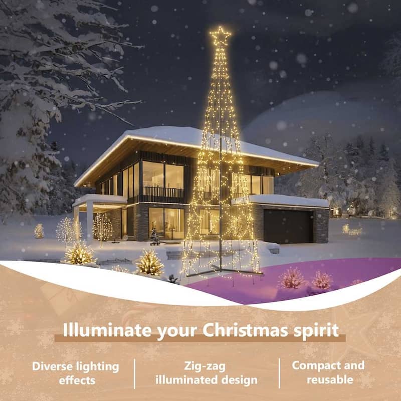 vidaXL Christmas Cone Tree Decoration Artificial Christmas Tree with LEDs