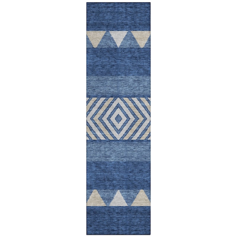 Machine Washable Indoor/ Outdoor Global Boho Chantille Rug