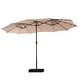 preview thumbnail 3 of 79, MAISON ARTS 15-foot Rectangular Crank Double-sided Outdoor Market Umbrella Solar LED Lighted Patio Umbrella with Base Included