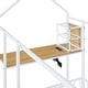 preview thumbnail 16 of 16, White Metal Twin Size Floor Bed with Desk w/USB Ports, Kids Bed with Storage Shelf