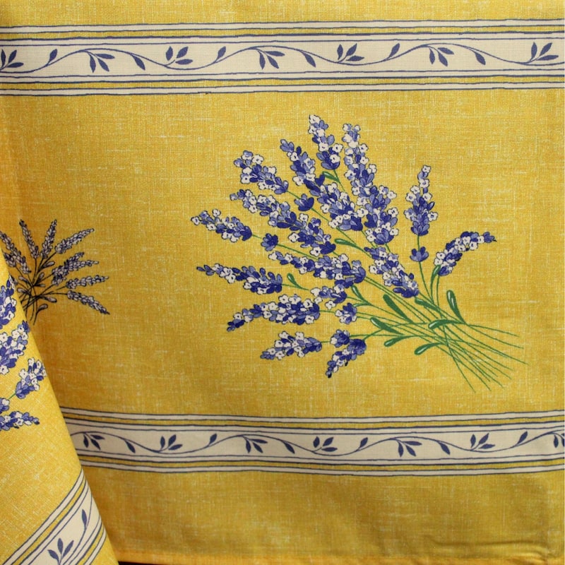 Wipeable Spill Resistant Provencal Cotton Cannes Collection Tablecloth