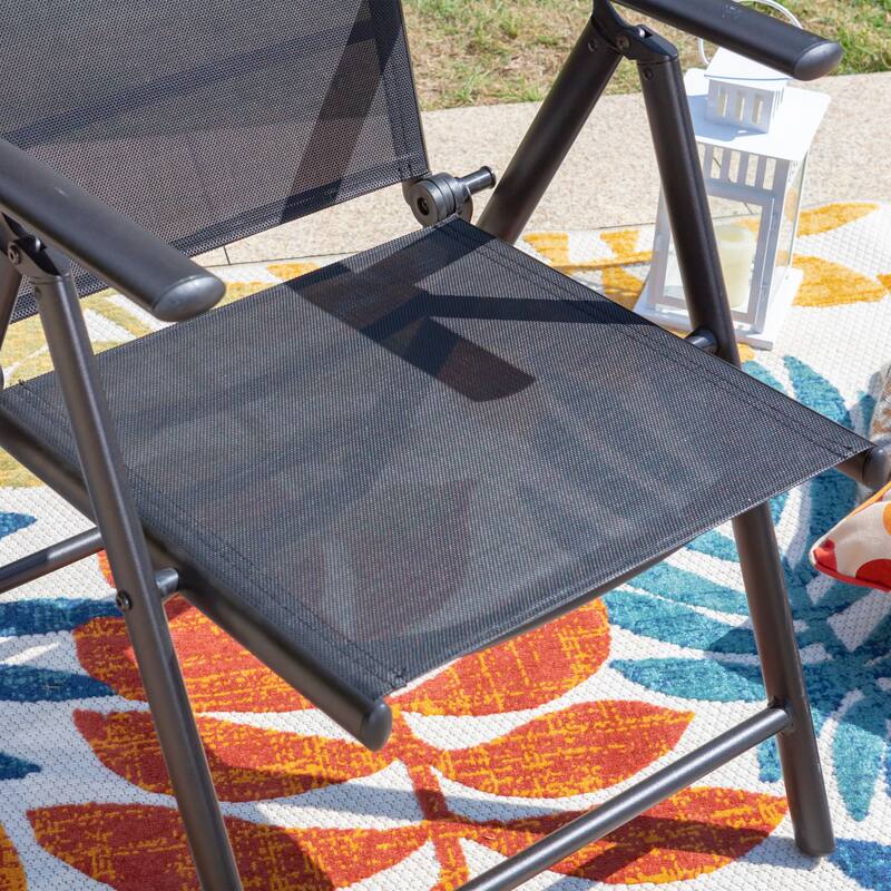 Patio Foldable Sling Three Colors Dining Foldable Chairs with 7 Levels Adjustable