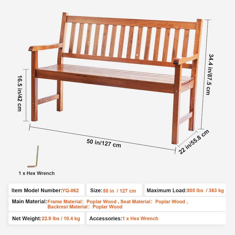 Outdoor Bench Dining Bench Patio Bench for Garden, Park, Yard, Front Porch