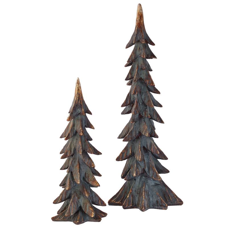 17.5-23" Resin Highlands Tree Set of 2