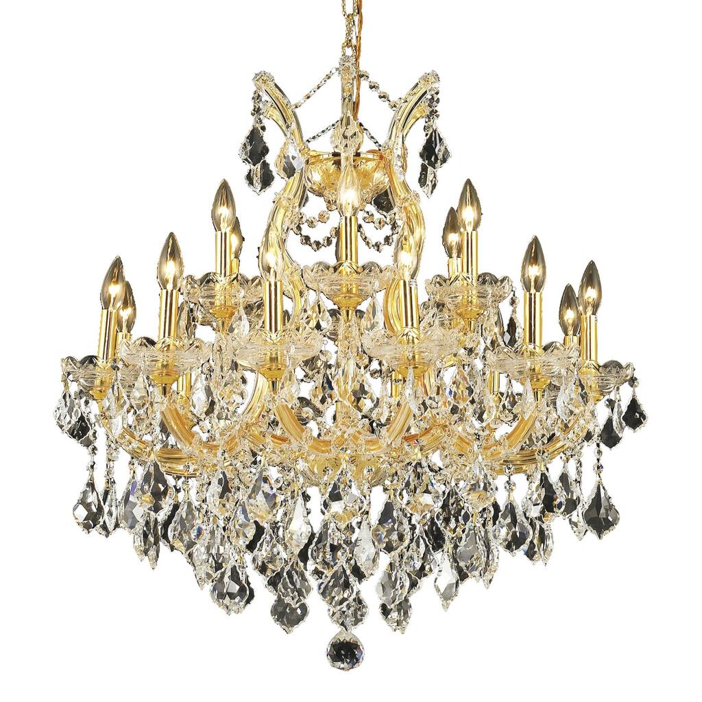 Fleur Illumination Collection Chandelier D:30in H:28in Lt:19 Gold Finish